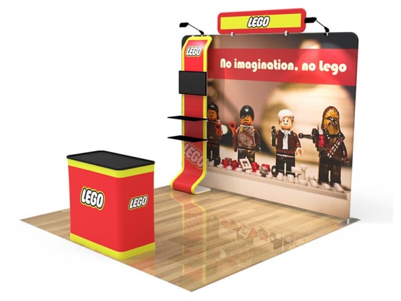 LEGO trade show booth; no imagination, no LEGO.