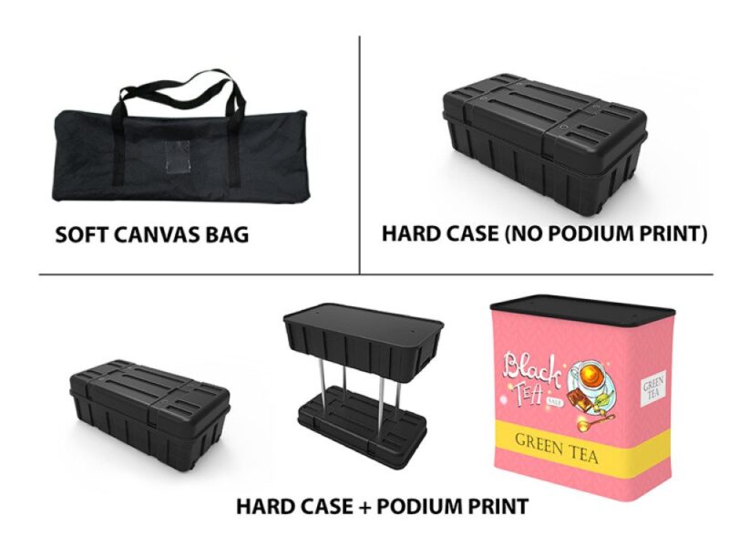 Display case, bag, & printed case.
