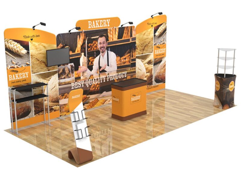 Bakery trade show booth display.