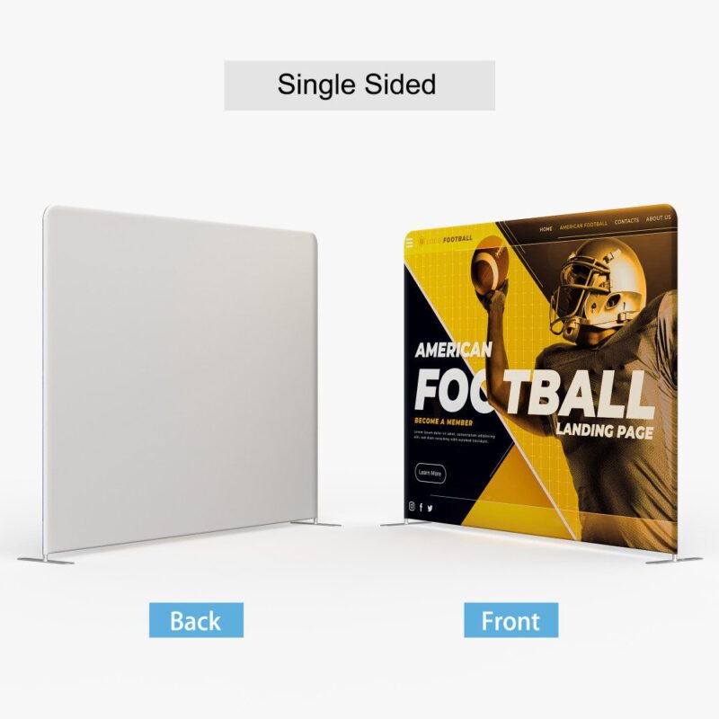 Single-sided fabric display; football design.