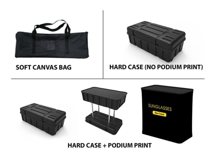 Display case, bag, and printed case.