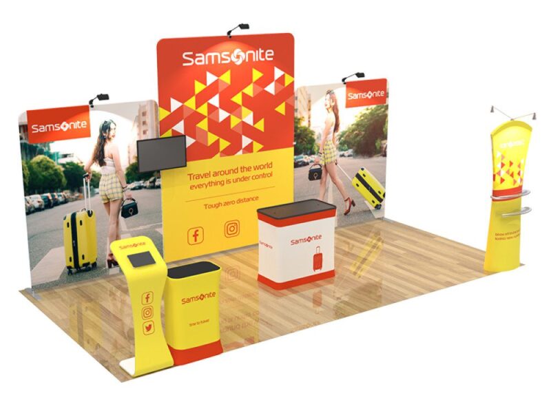 Samsonite trade show booth display.