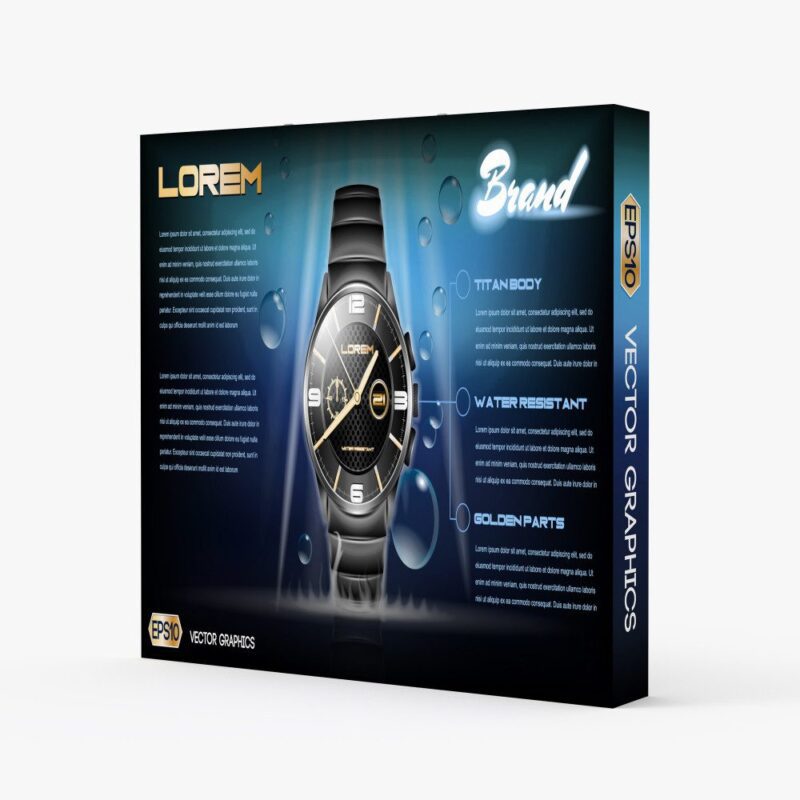 Luxury watch packaging: Titan body, water resistant.
