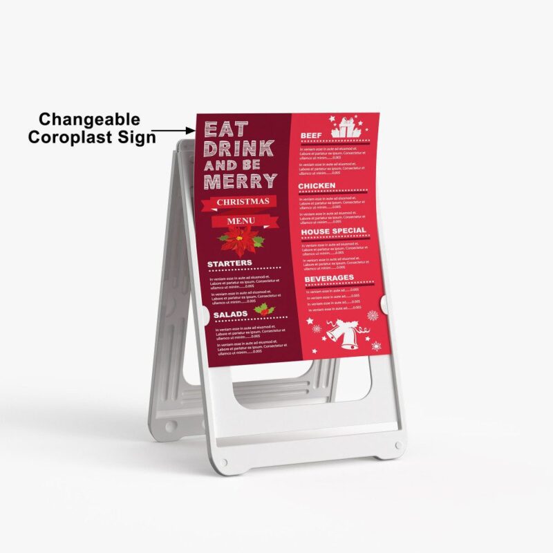 Christmas menu on a changeable sign.
