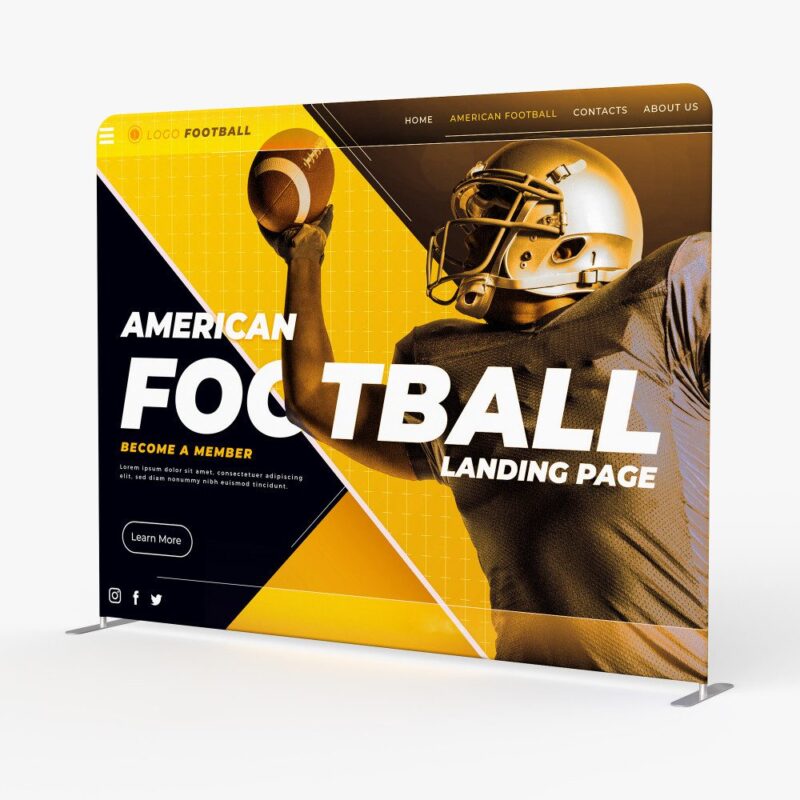American football landing page banner.