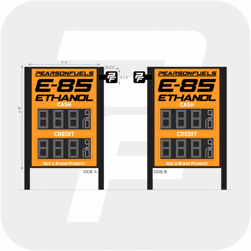 E85 Ethanol price sign design.