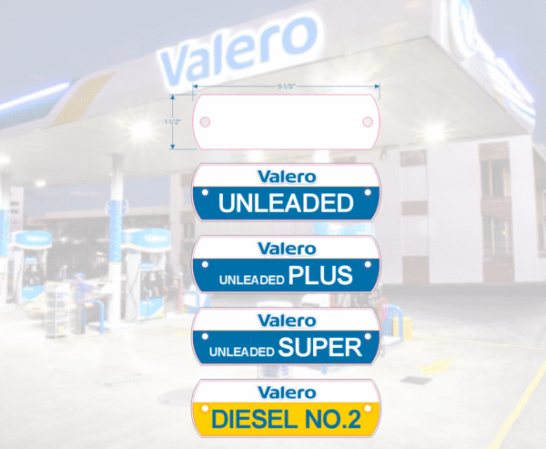 Valero | Tank Tags | Unleaded, Plus, Super, Diesel No. 2