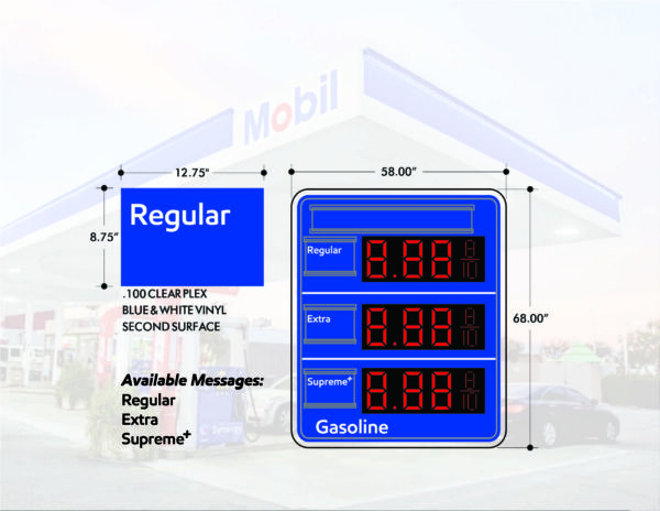 Mobil | Grade Sliders for Standard Sign - 68"(H) x 58"(W)