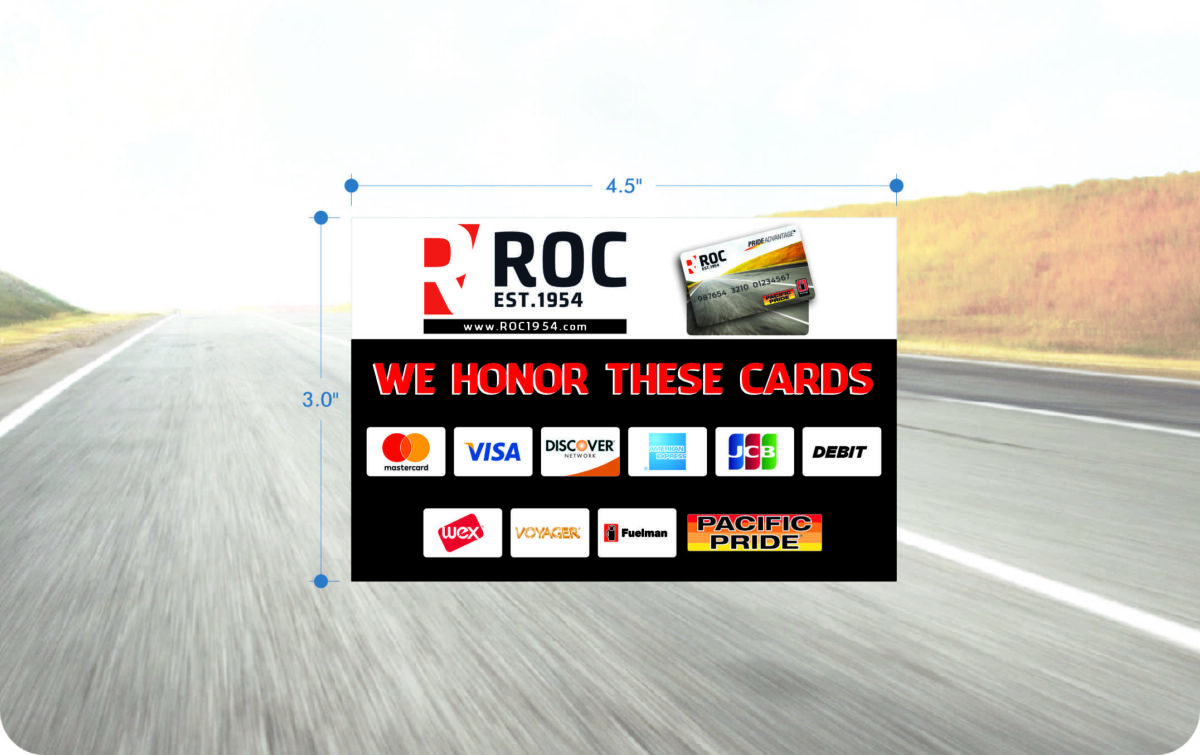 ROC - We Honor These Cards - Credit Card - Decal