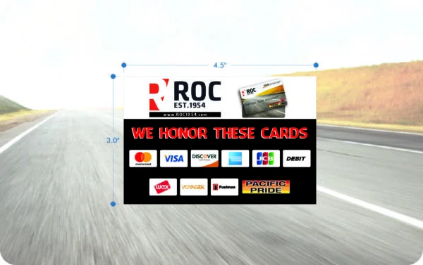 ROC - We Honor These Cards - Credit Card - Decal
