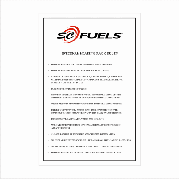 SC Fuels | .040 Aluminum Sign | Custom Message