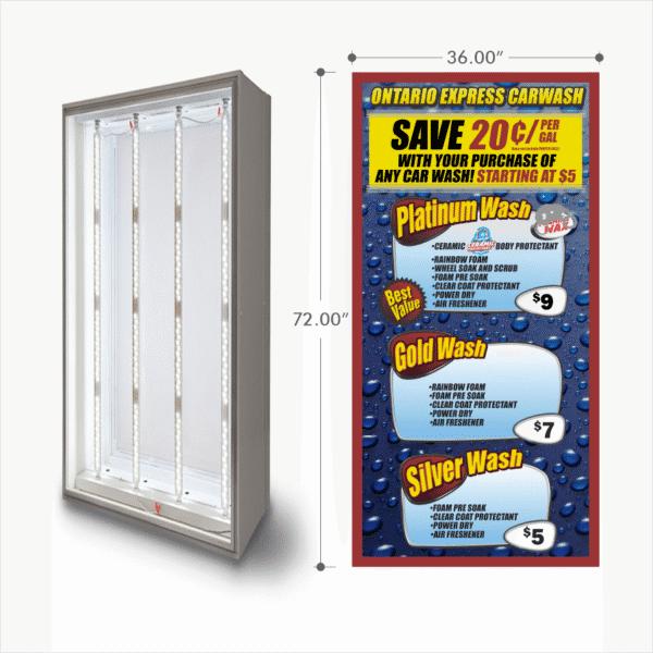 Ontario Express Car Wash | Menu Sign | Custom